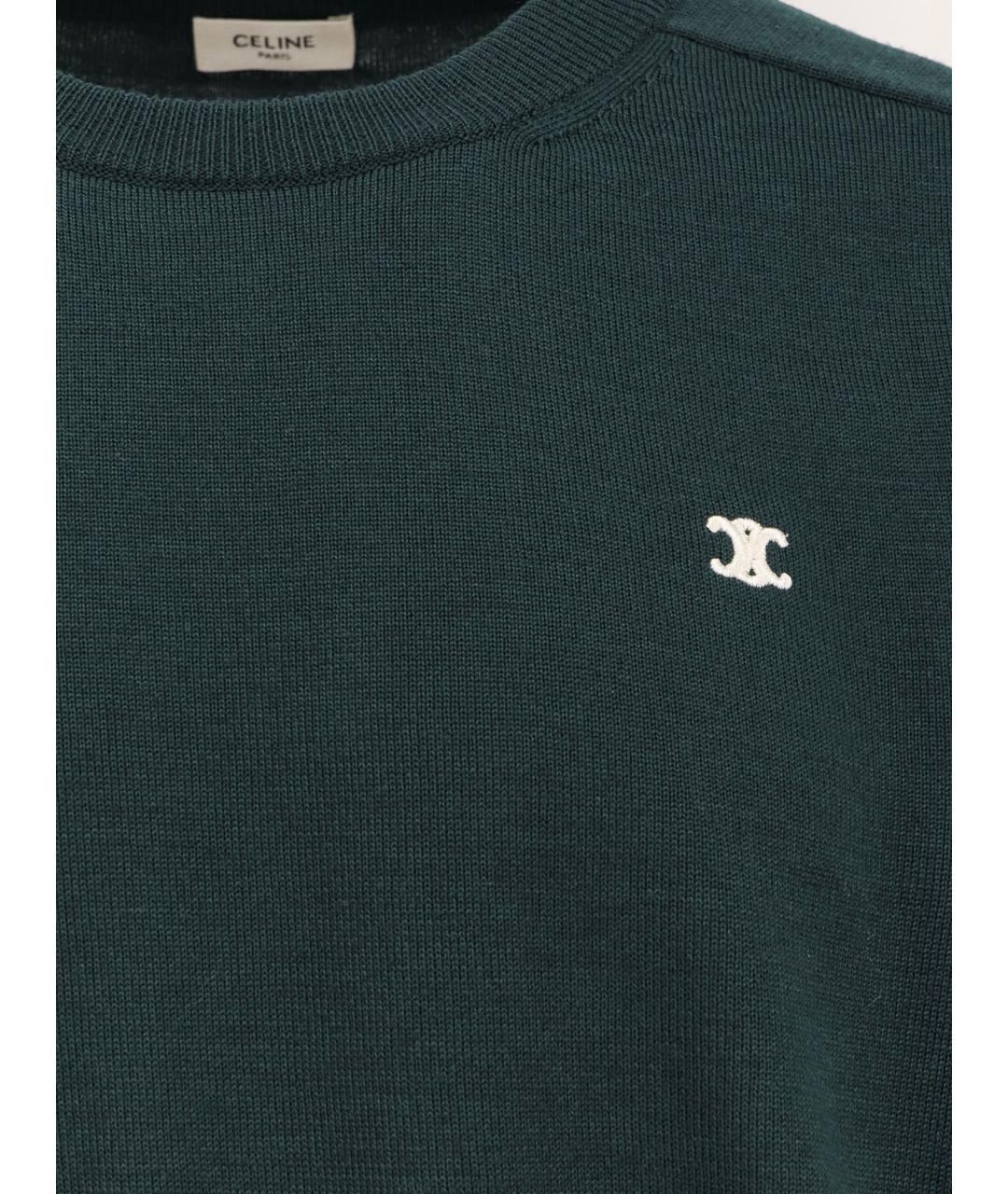 CELINE Зеленый шерстяной джемпер / свитер, фото 3