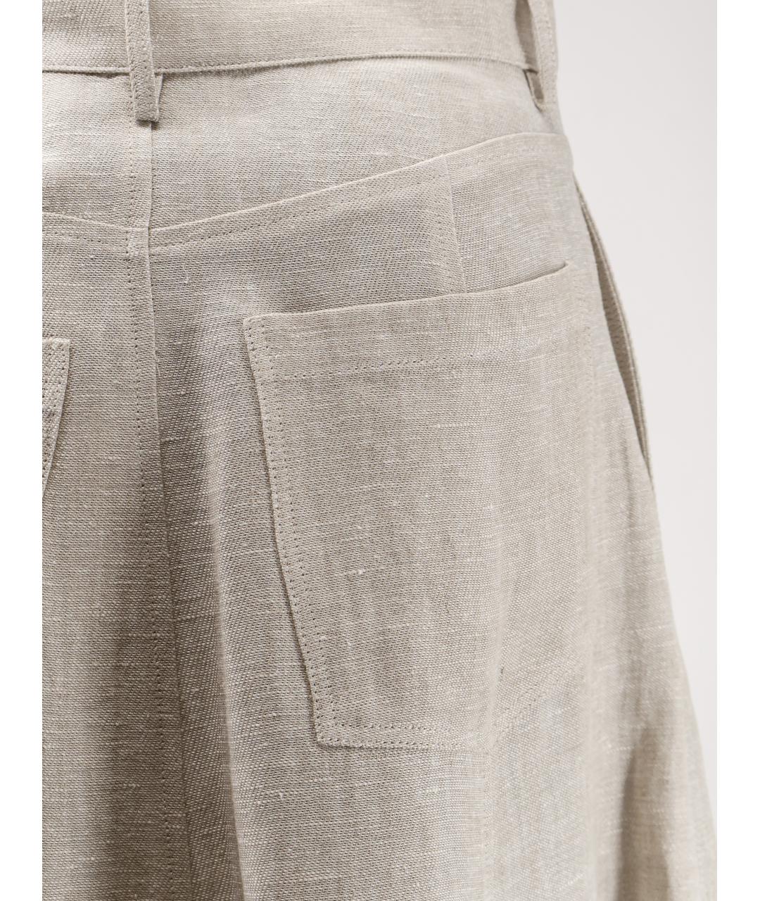 ALYSI Бежевая льняная юбка макси, фото 3
