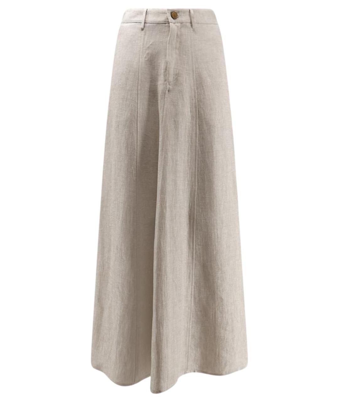 ALYSI Бежевая льняная юбка макси, фото 1