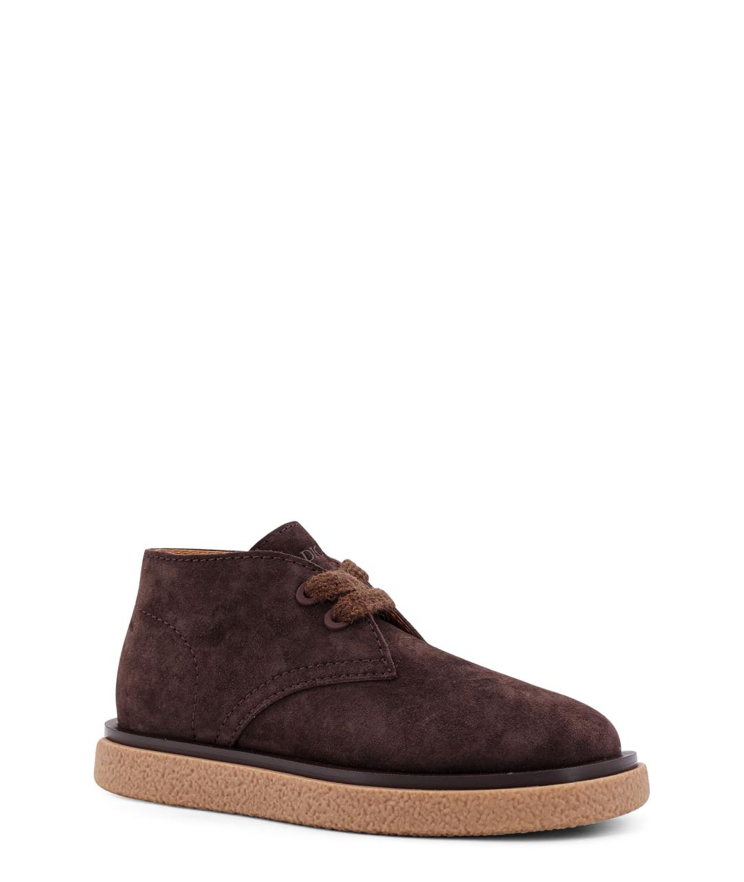 CHRISTIAN DIOR Коричневые замшевые низкие ботинки, фото 2