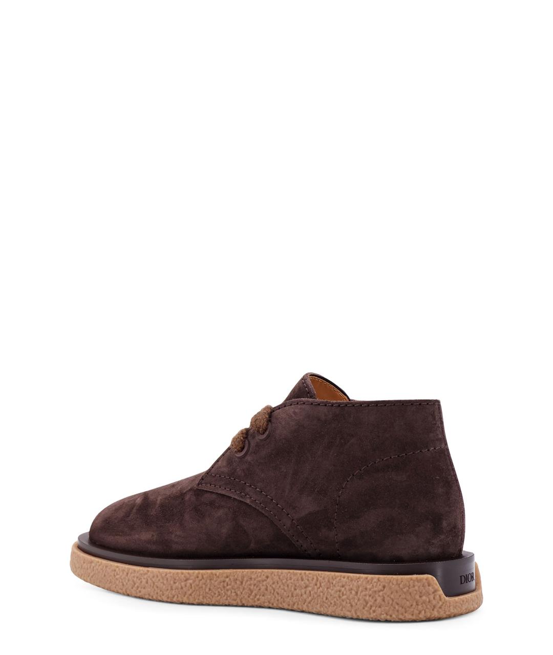 CHRISTIAN DIOR Коричневые замшевые низкие ботинки, фото 3