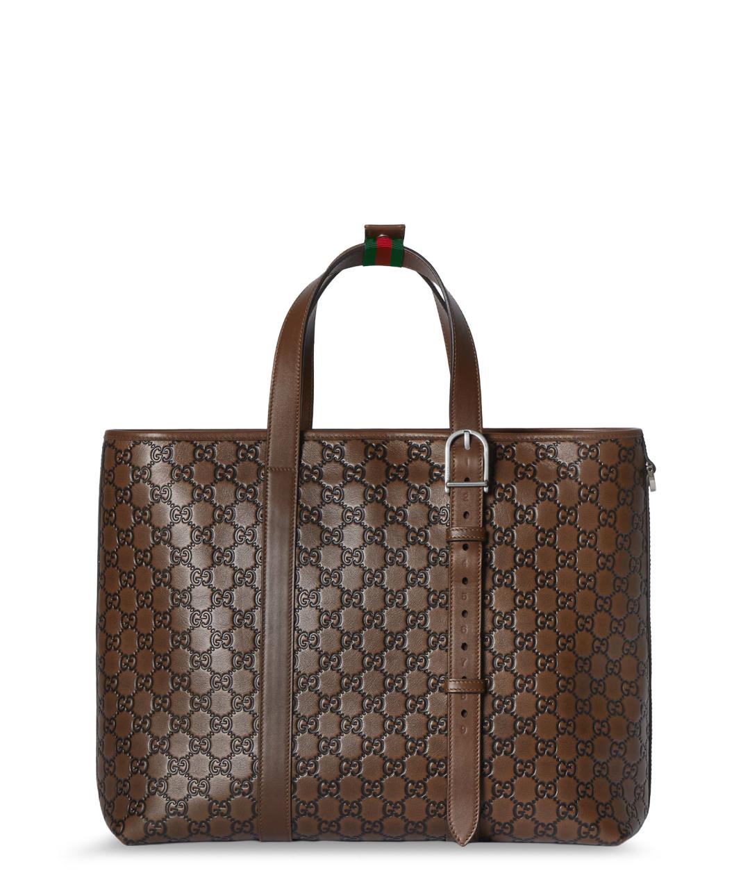 GUCCI Коричневая кожаная сумка тоут, фото 2