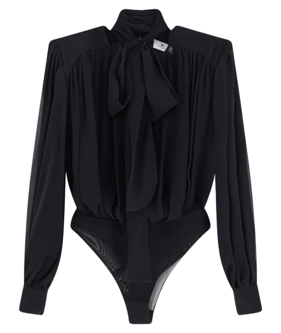 ELISABETTA FRANCHI Черное шелковое боди, фото 1
