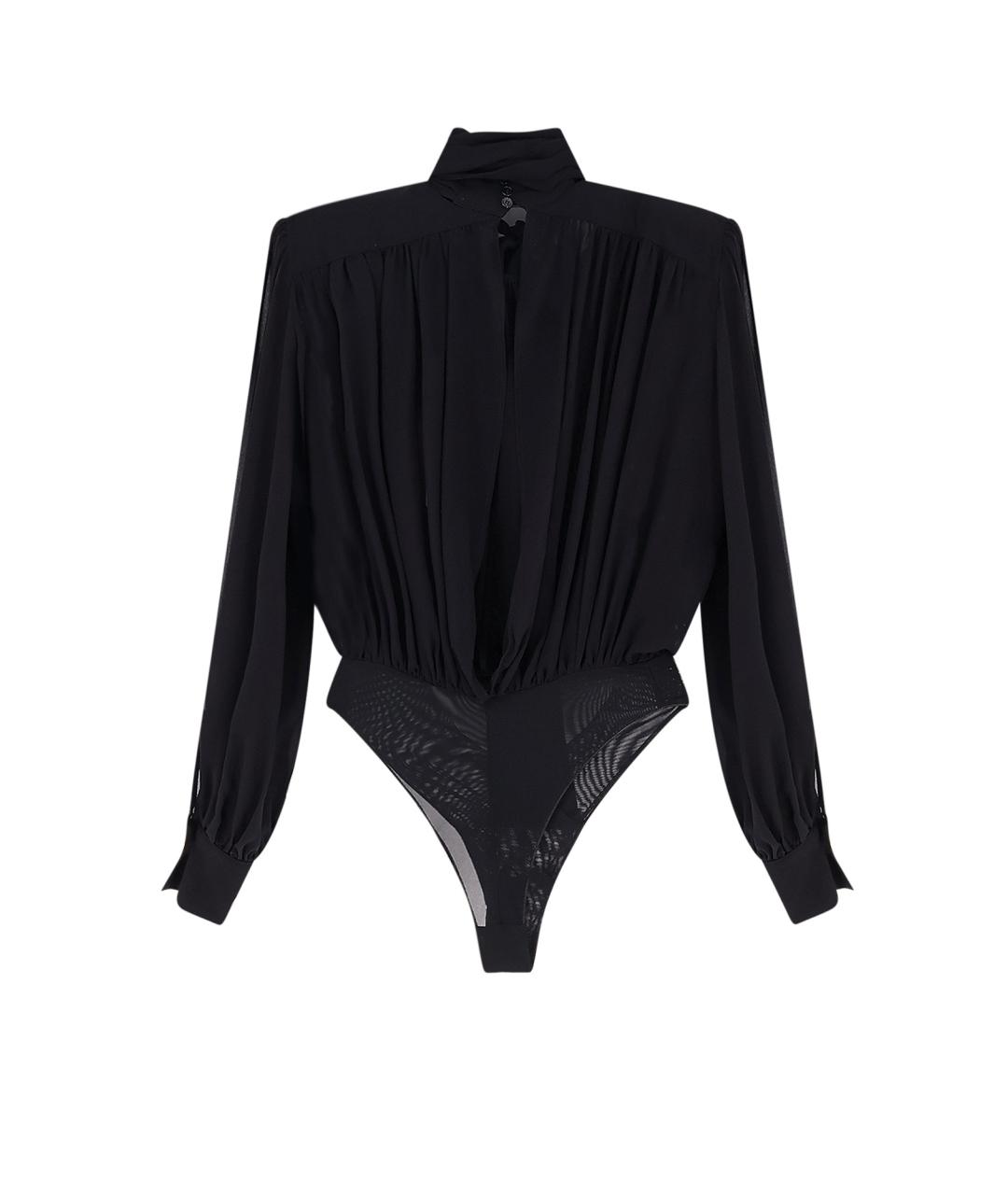 ELISABETTA FRANCHI Черное шелковое боди, фото 2