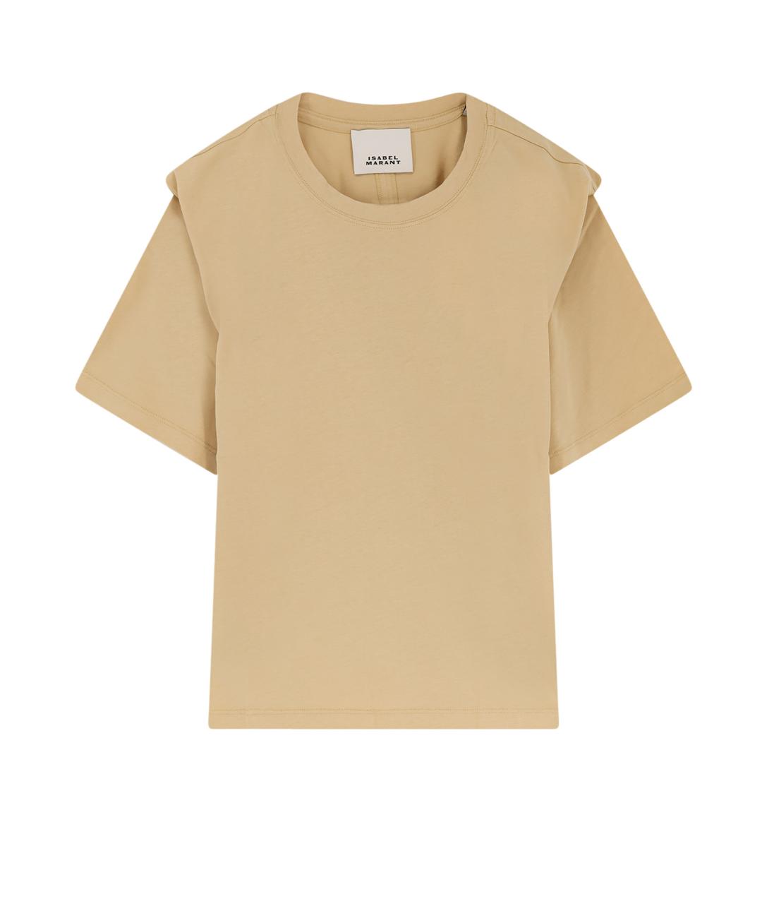 ISABEL MARANT Бежевая хлопковая футболка, фото 1