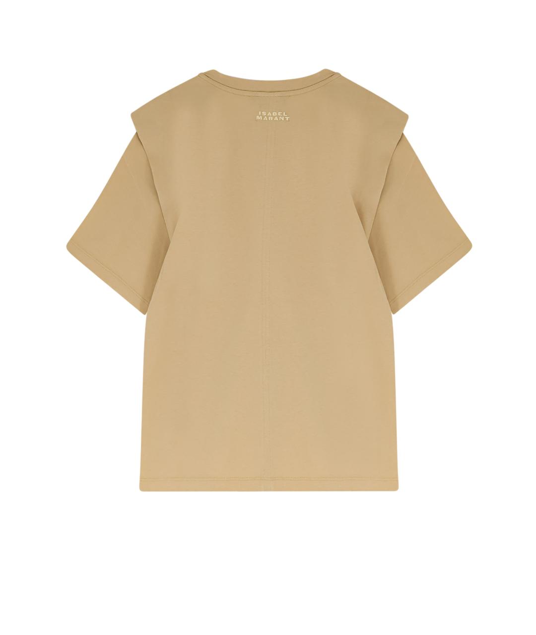 ISABEL MARANT Бежевая хлопковая футболка, фото 2