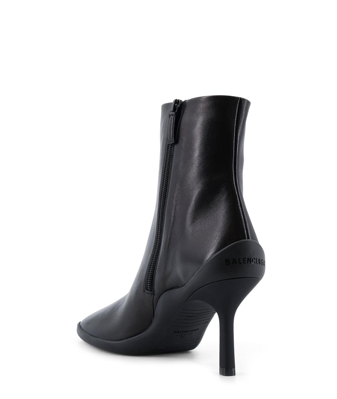 BALENCIAGA Черные кожаные ботильоны, фото 3