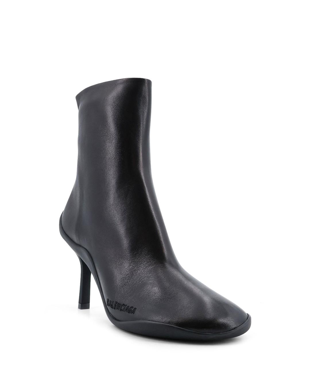 BALENCIAGA Черные кожаные ботильоны, фото 2