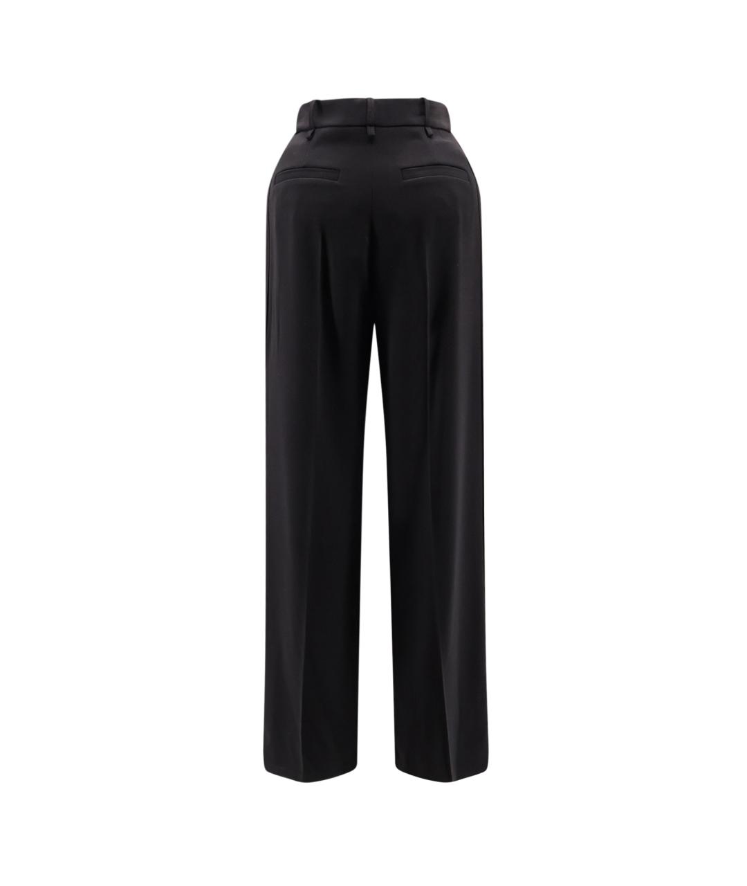 ELISABETTA FRANCHI Черные полиэстеровые прямые брюки, фото 2