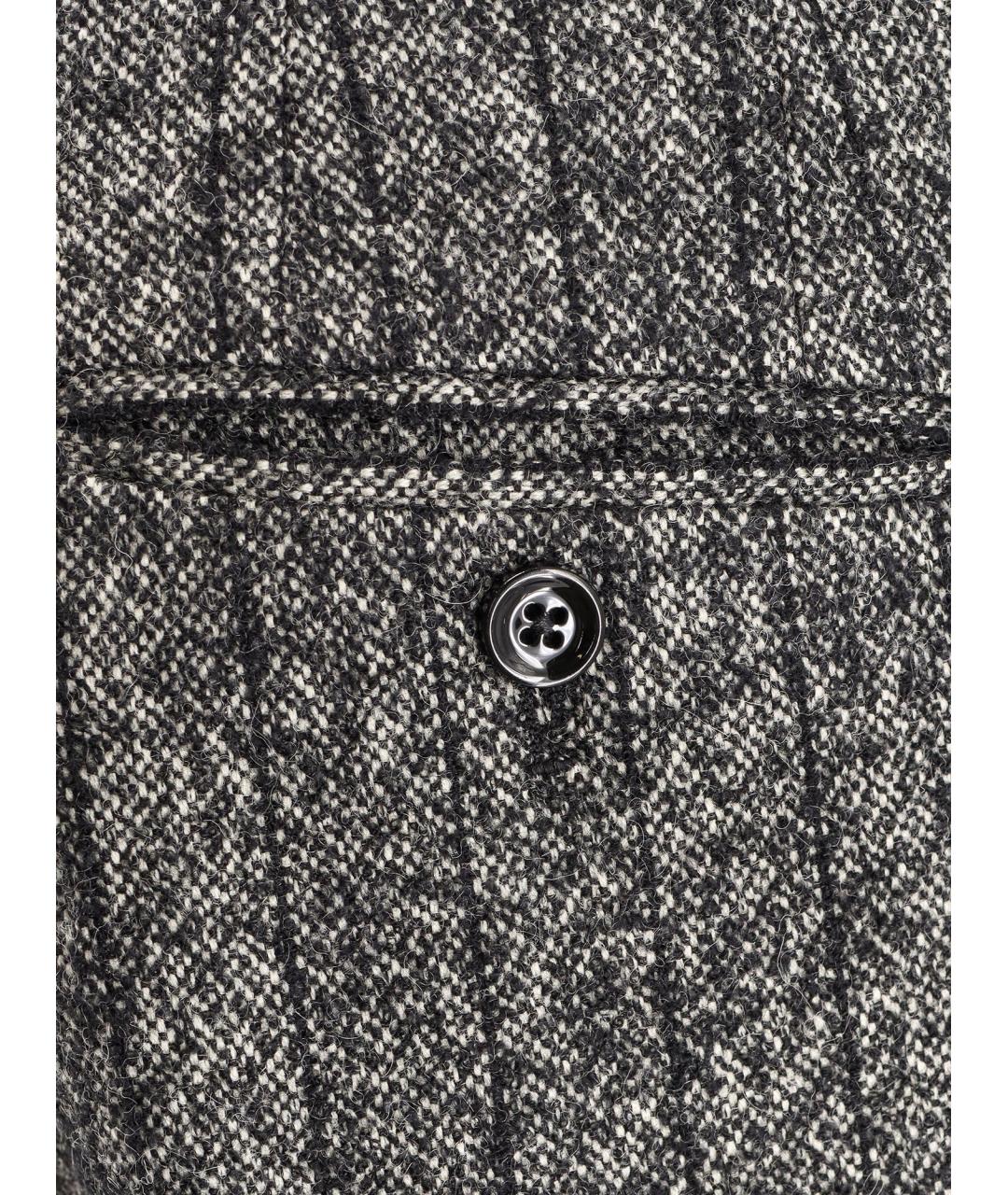 DOLCE&GABBANA Серые шерстяные прямые брюки, фото 3