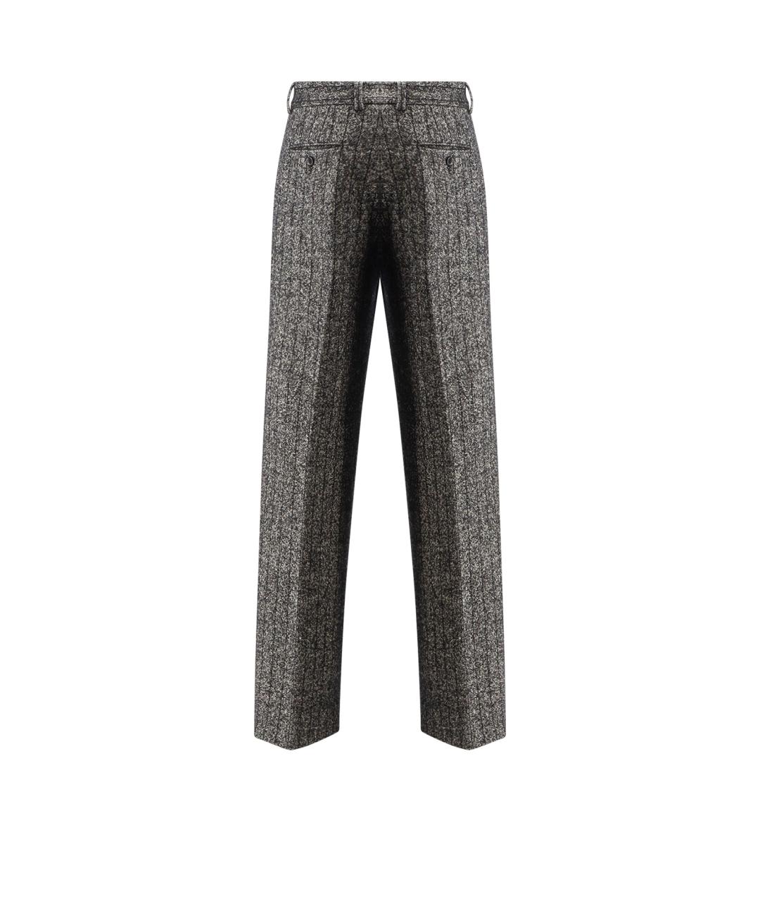 DOLCE&GABBANA Серые шерстяные прямые брюки, фото 2