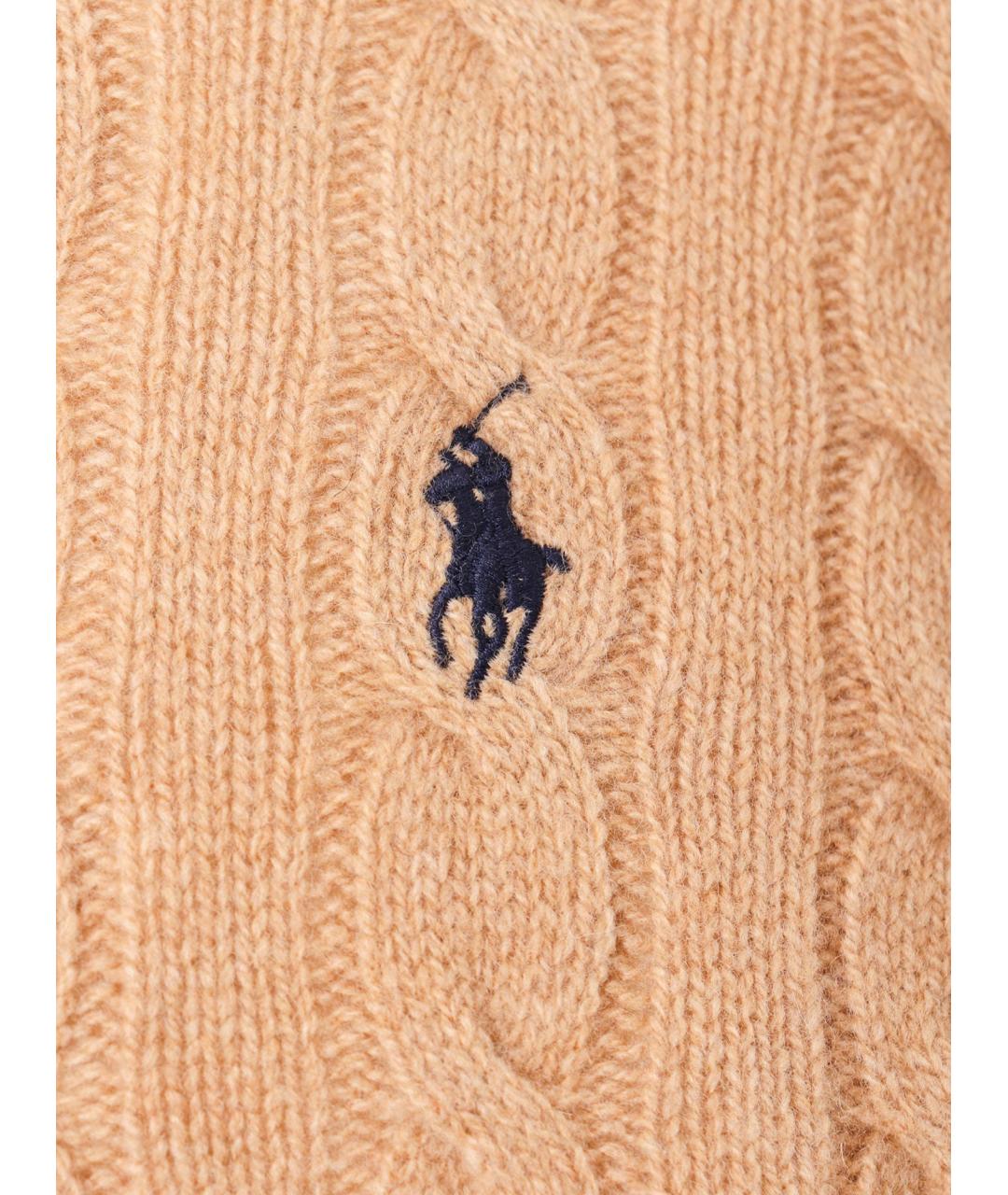 POLO RALPH LAUREN Бежевый шерстяной джемпер / свитер, фото 3