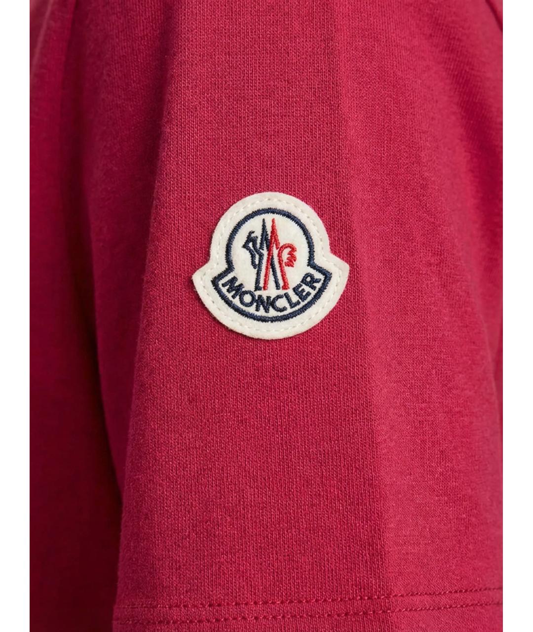 MONCLER Красная хлопковая футболка, фото 3