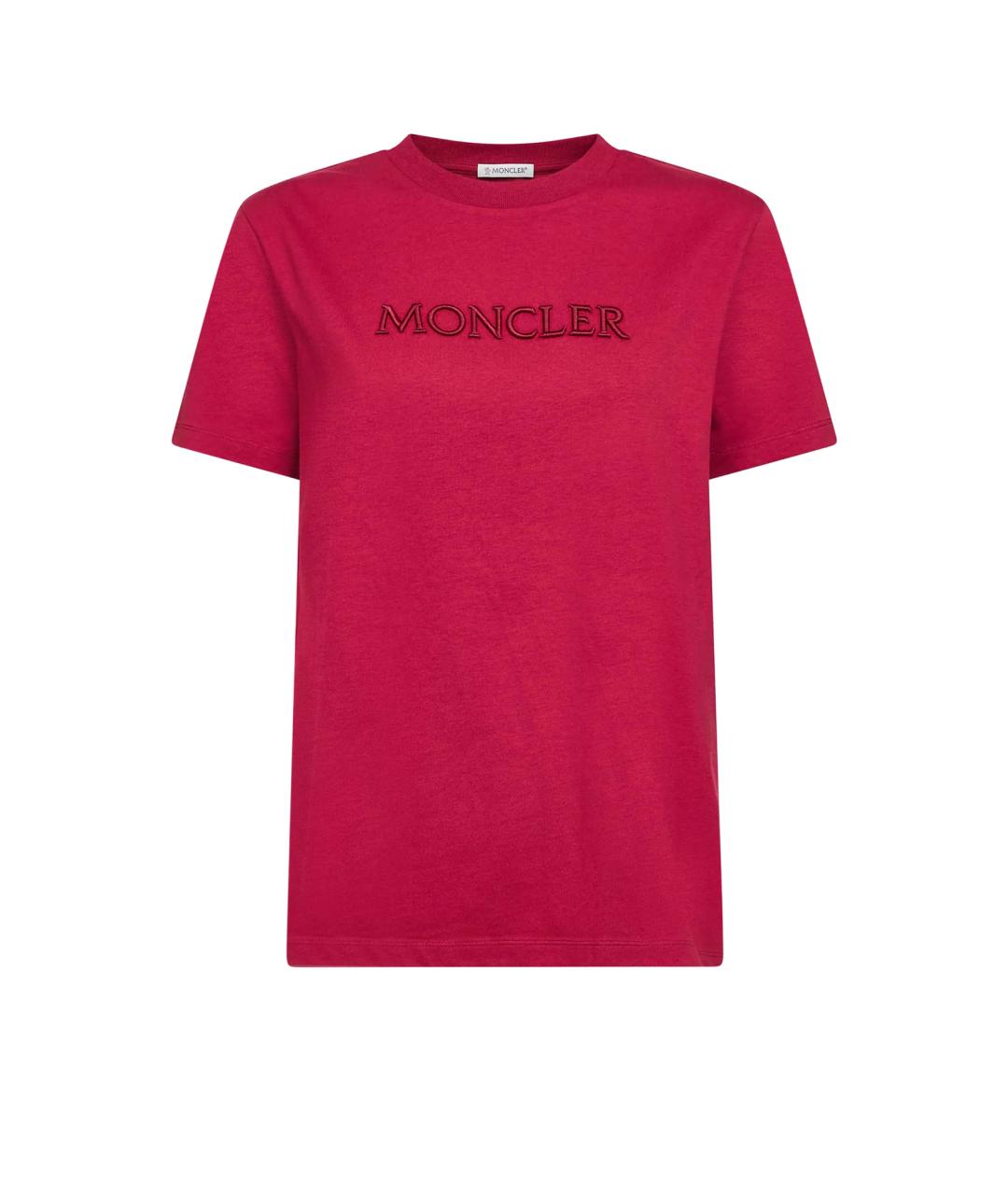 MONCLER Красная хлопковая футболка, фото 1