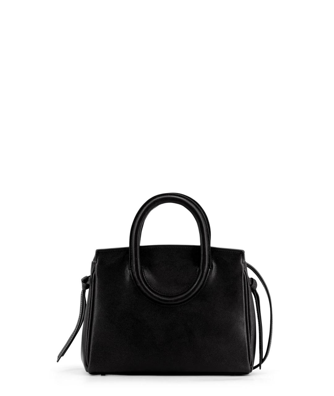 STAUD Черная кожаная сумка с короткими ручками, фото 2