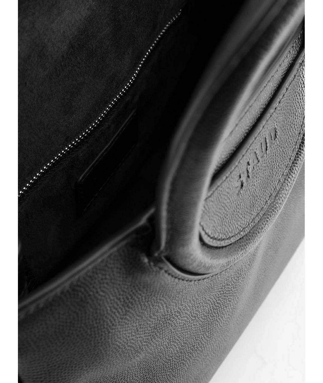 STAUD Черная кожаная сумка с короткими ручками, фото 4