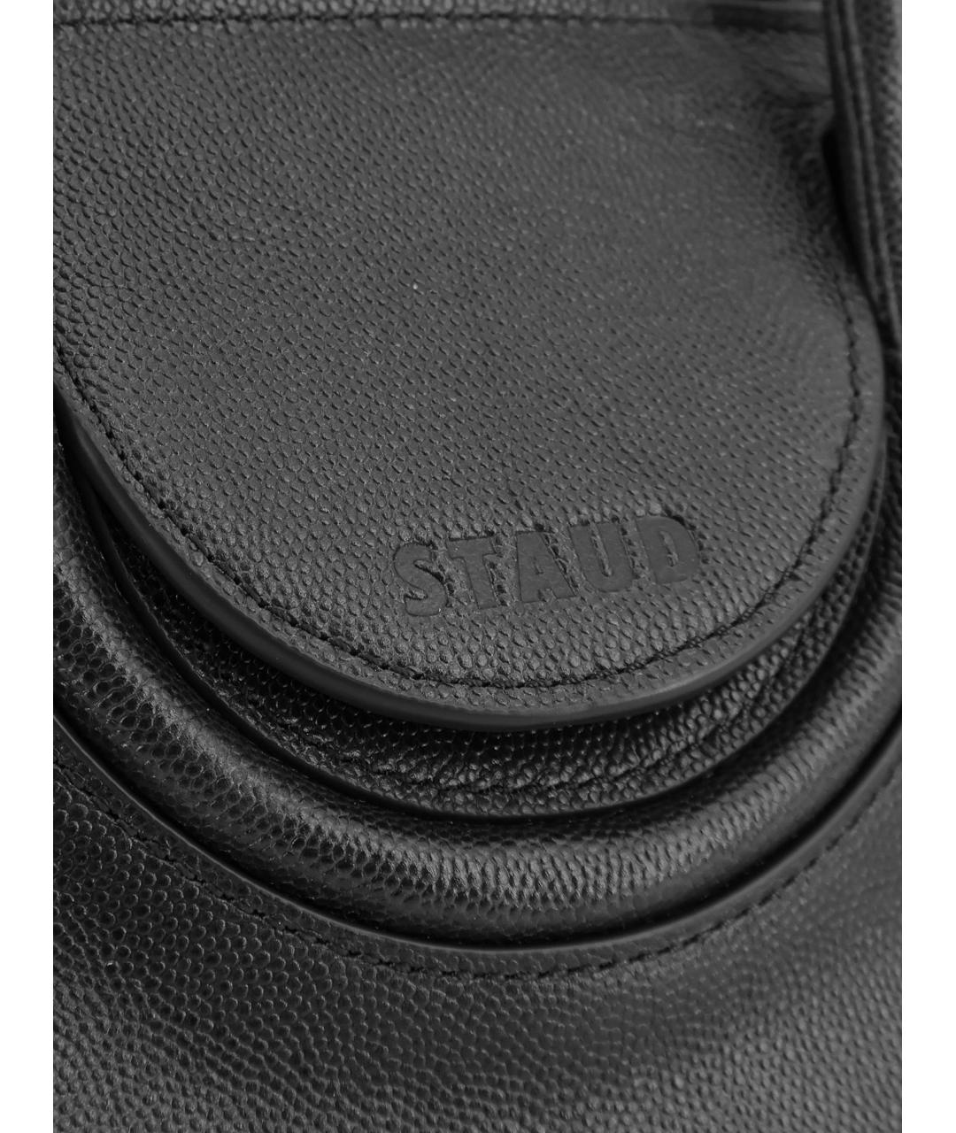STAUD Черная кожаная сумка с короткими ручками, фото 5