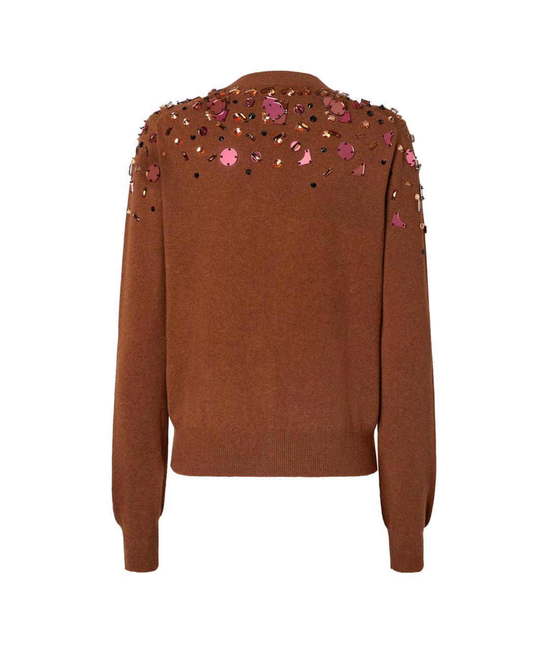 FENDI Коричневый шерстяной кардиган, фото 2