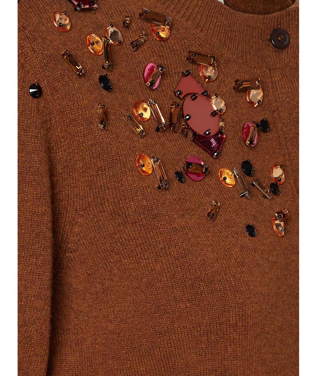 FENDI Коричневый шерстяной кардиган, фото 3