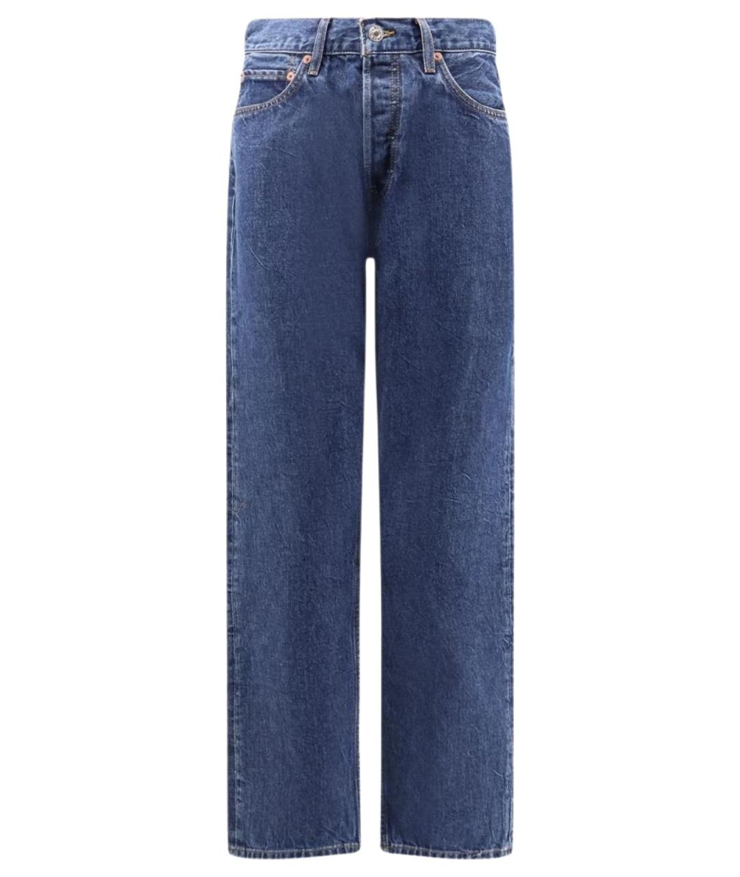 RE/DONE Синие хлопковые прямые джинсы, фото 1
