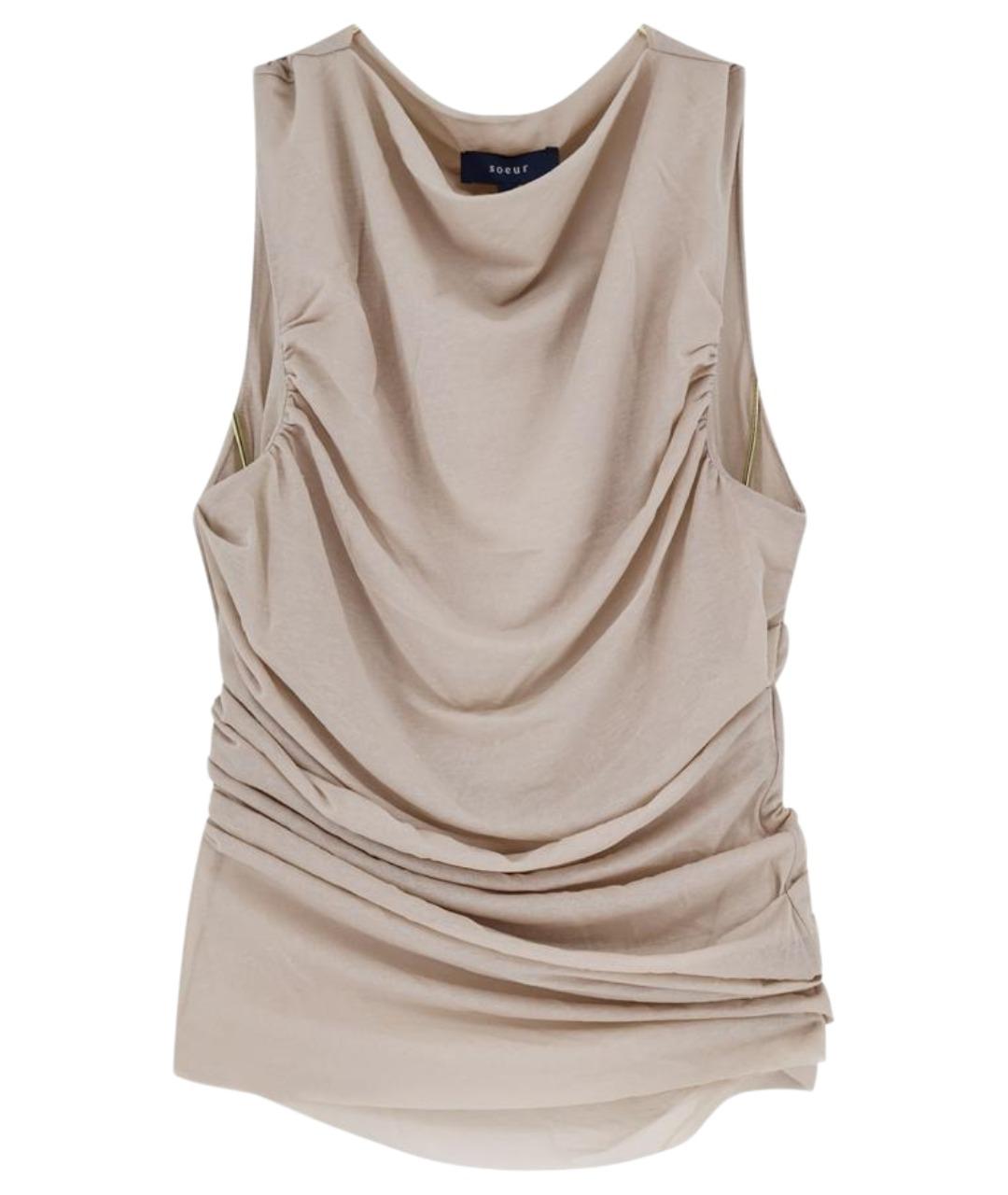 SOEUR Бежевая хлопковая майка, фото 1
