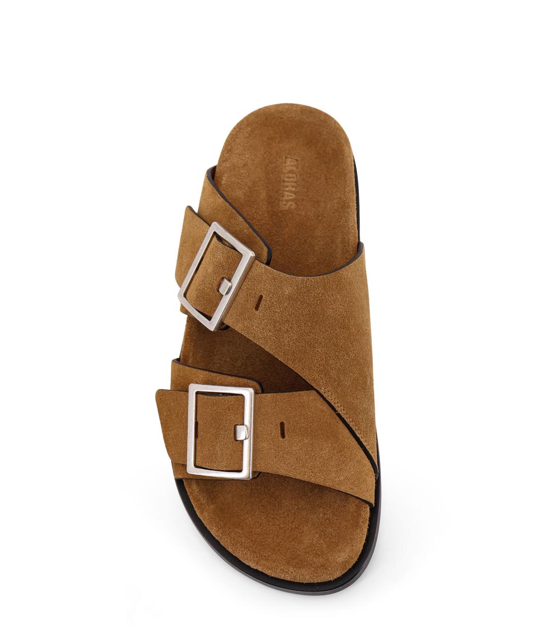 ALOHAS Коричневые замшевые сандалии, фото 4