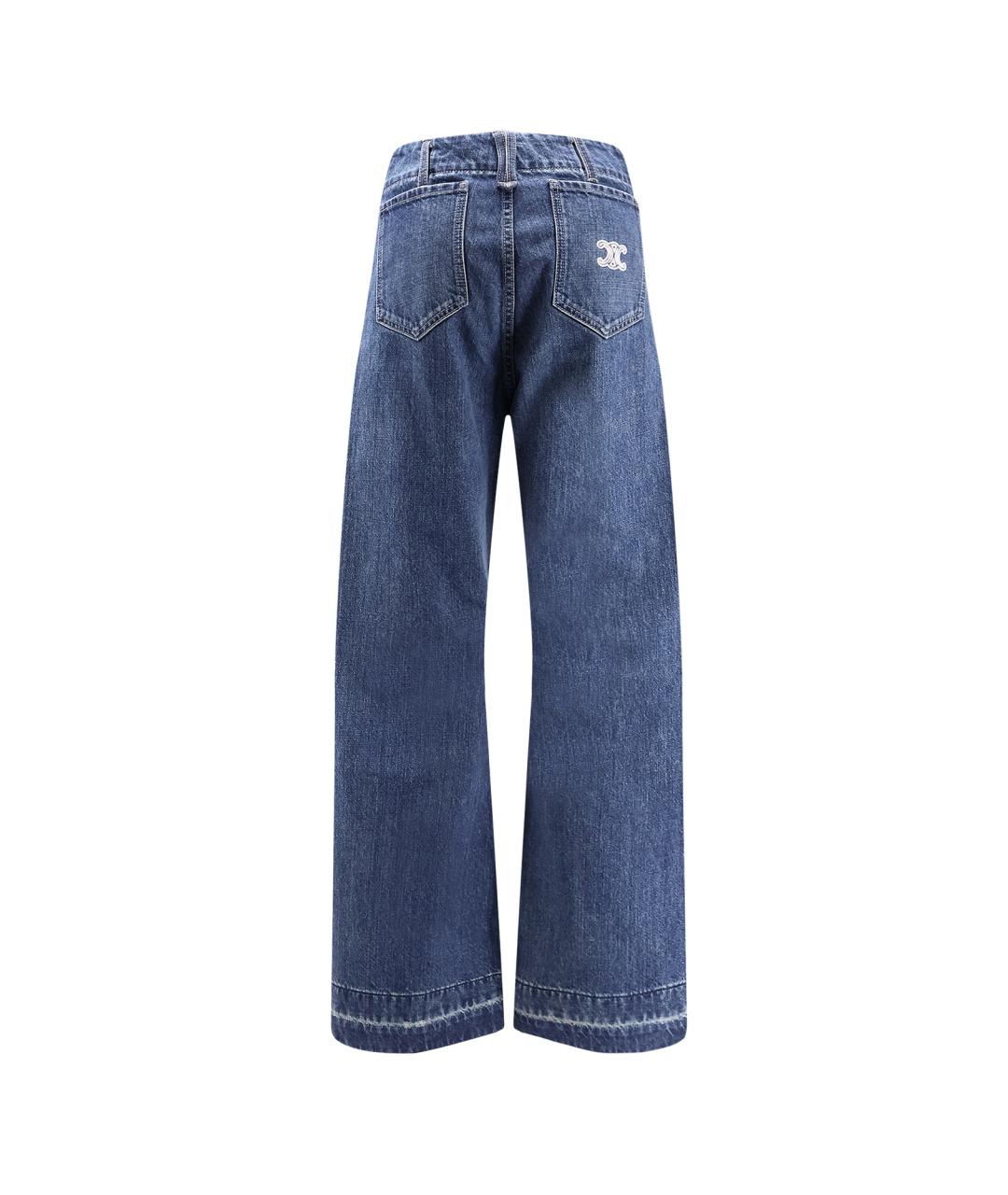 CELINE Синие хлопковые прямые джинсы, фото 2