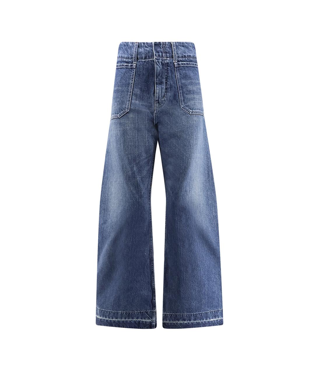 CELINE Синие хлопковые прямые джинсы, фото 1