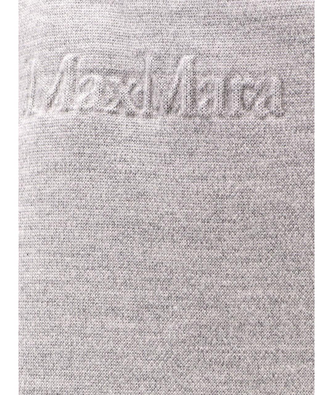 MAX MARA Серые хлопковые прямые брюки, фото 3