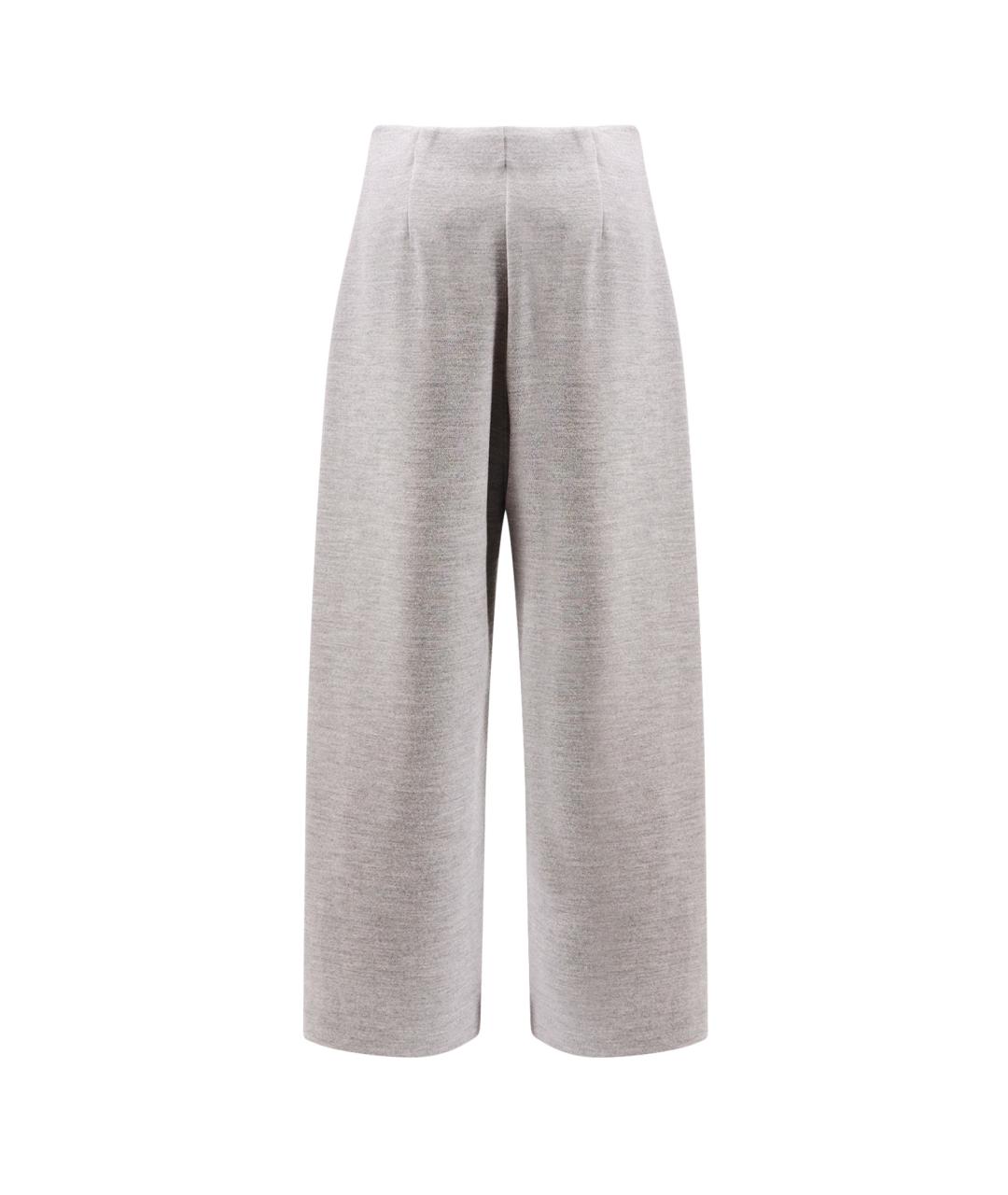 MAX MARA Серые хлопковые прямые брюки, фото 2