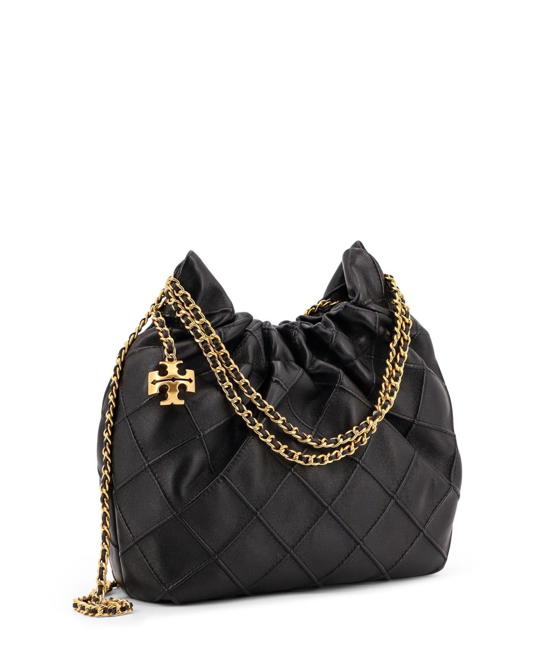 TORY BURCH Черная кожаная сумка тоут, фото 3