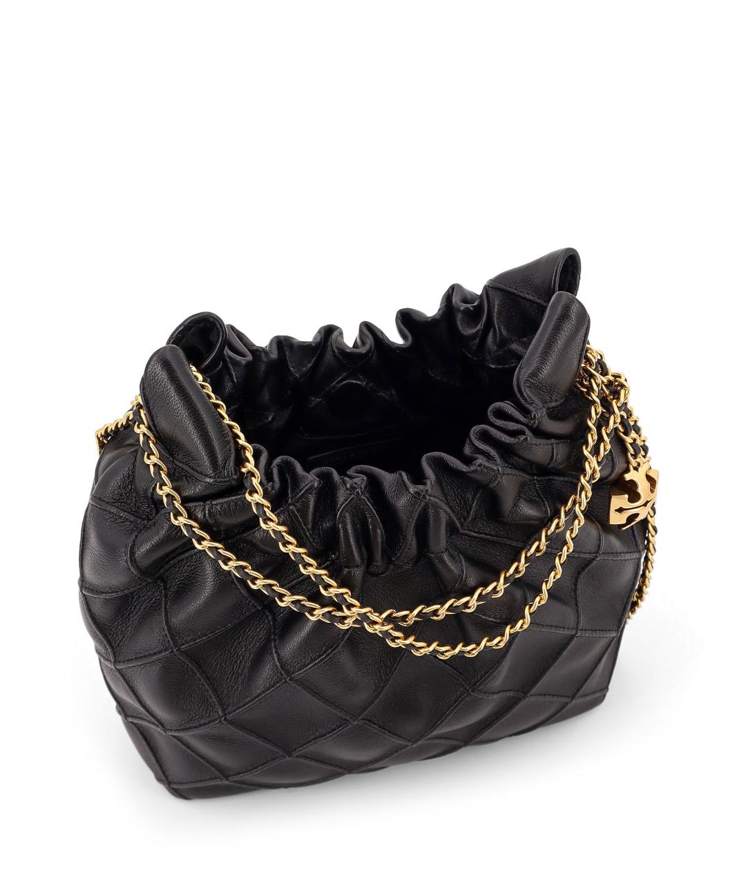 TORY BURCH Черная кожаная сумка тоут, фото 4