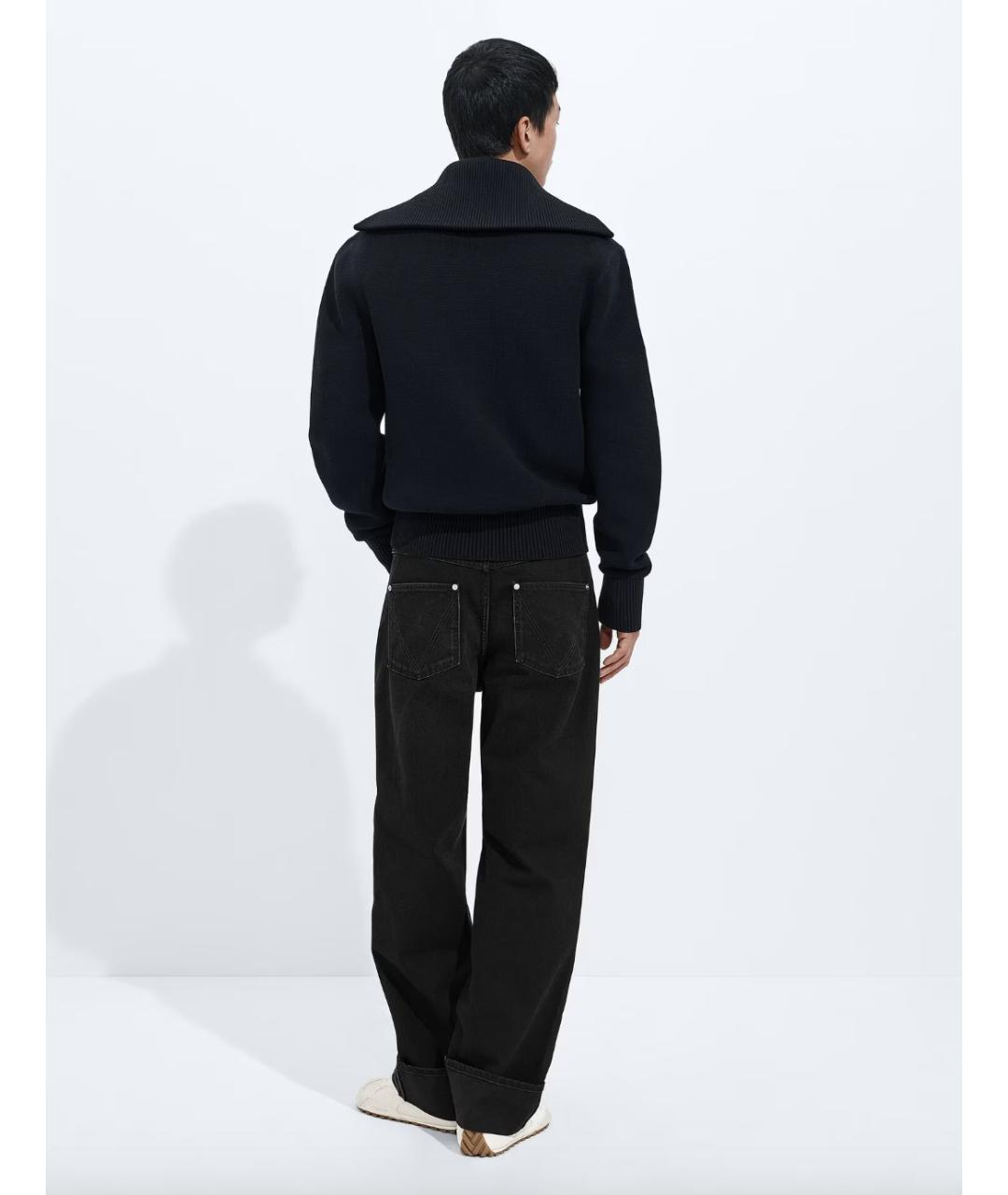 BOTTEGA VENETA Черные хлопковые прямые джинсы, фото 5