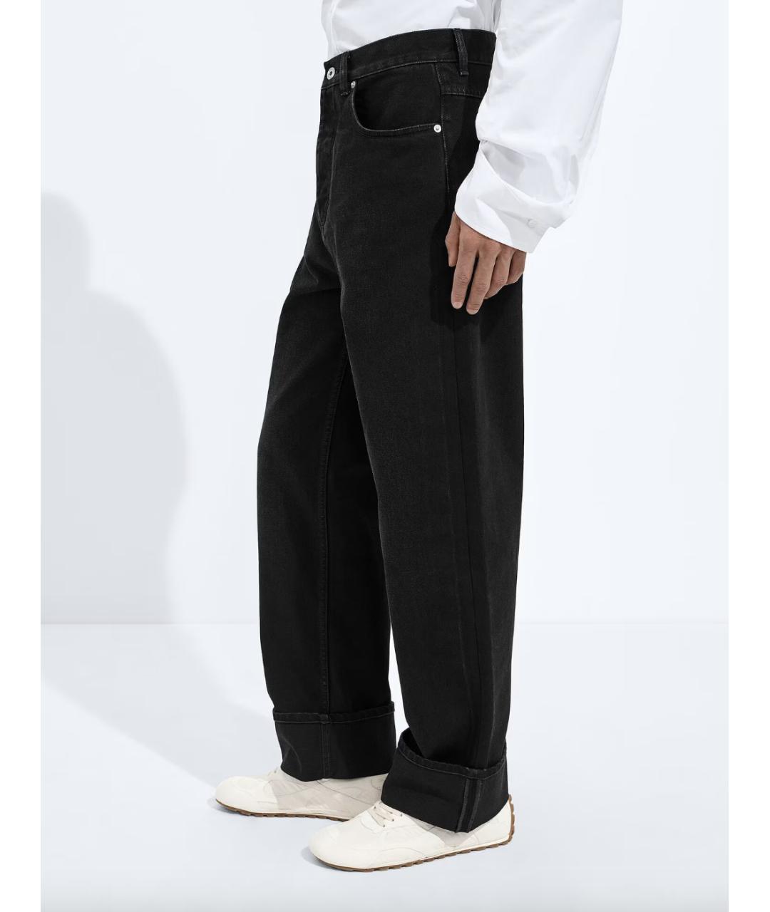 BOTTEGA VENETA Черные хлопковые прямые джинсы, фото 4