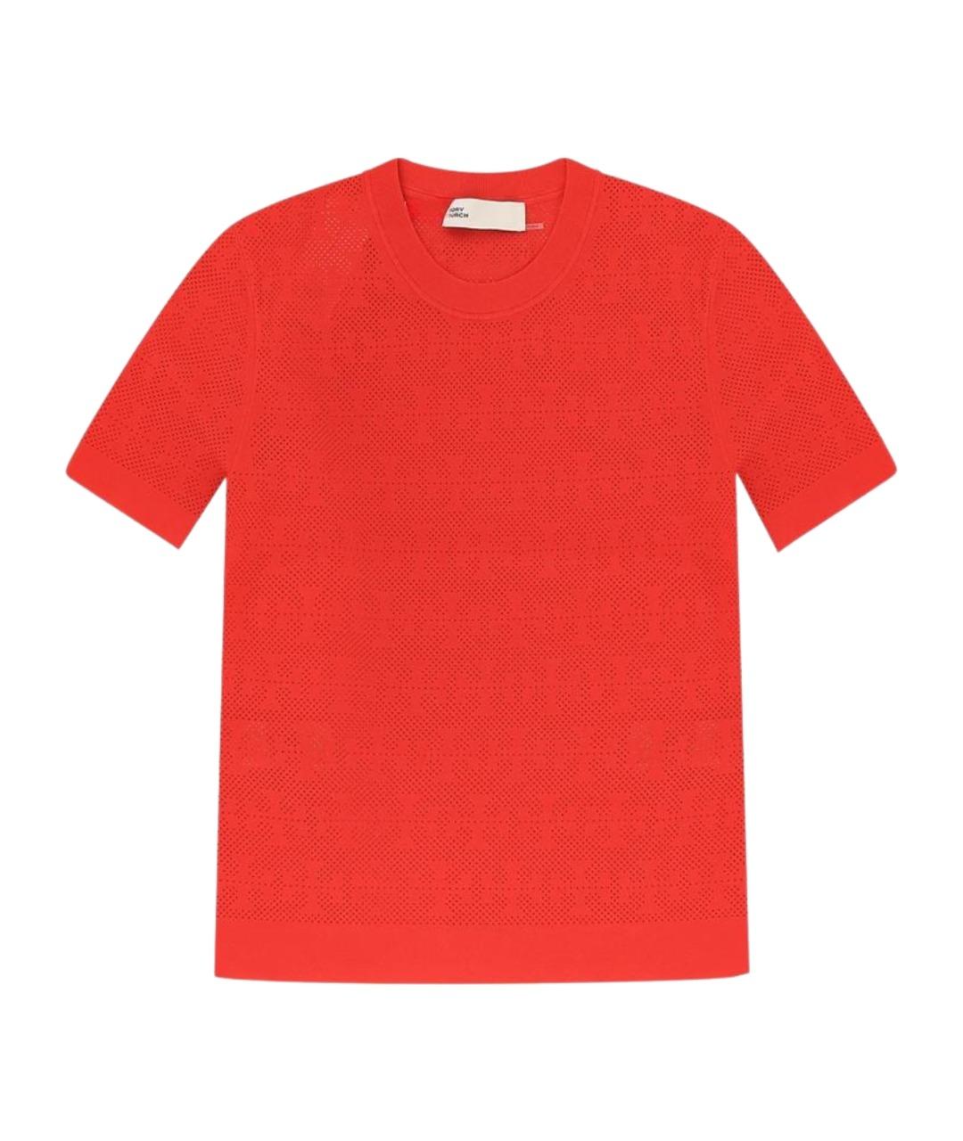 TORY BURCH Красная вискозная футболка, фото 1