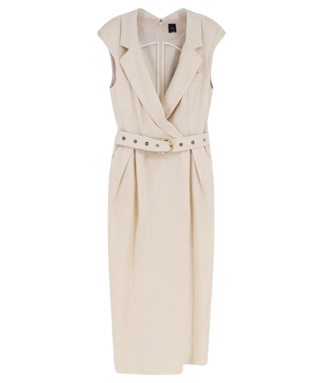 PINKO Белое вискозное повседневное платье, фото 1