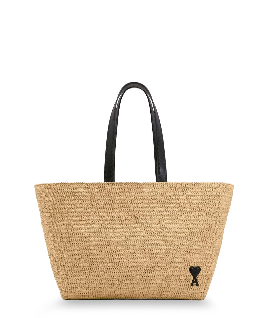 Ami Paris Бежевая пелетеная сумка тоут, фото 1