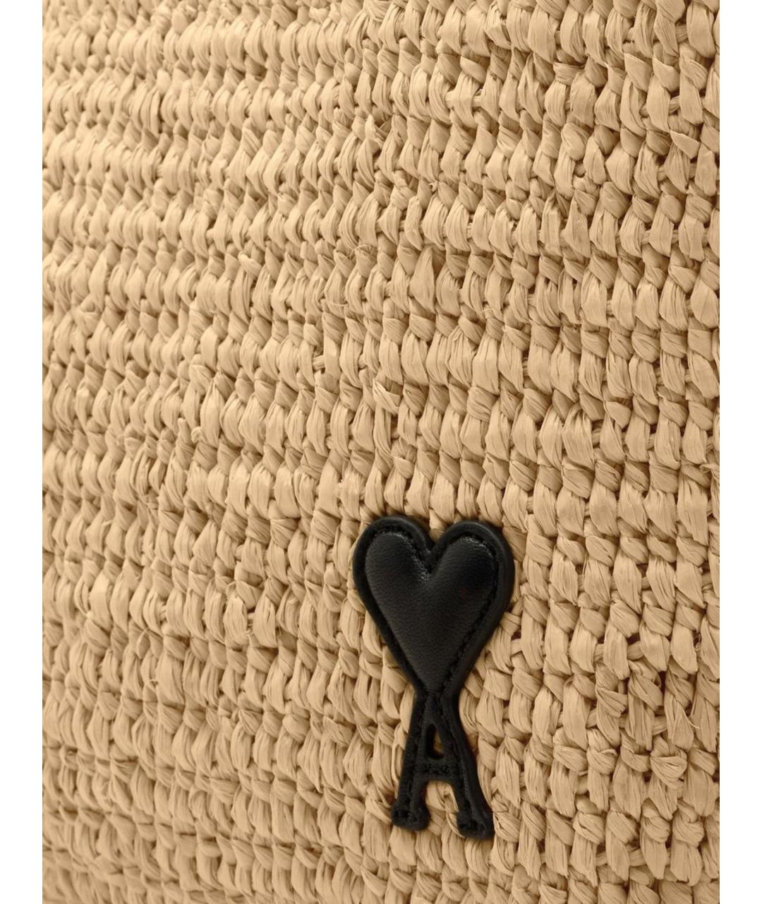 Ami Paris Бежевая пелетеная сумка тоут, фото 4