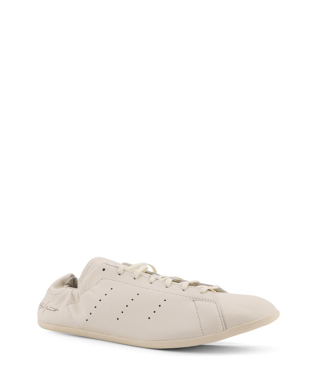 Y-3 Бежевые кожаные низкие кроссовки / кеды, фото 2