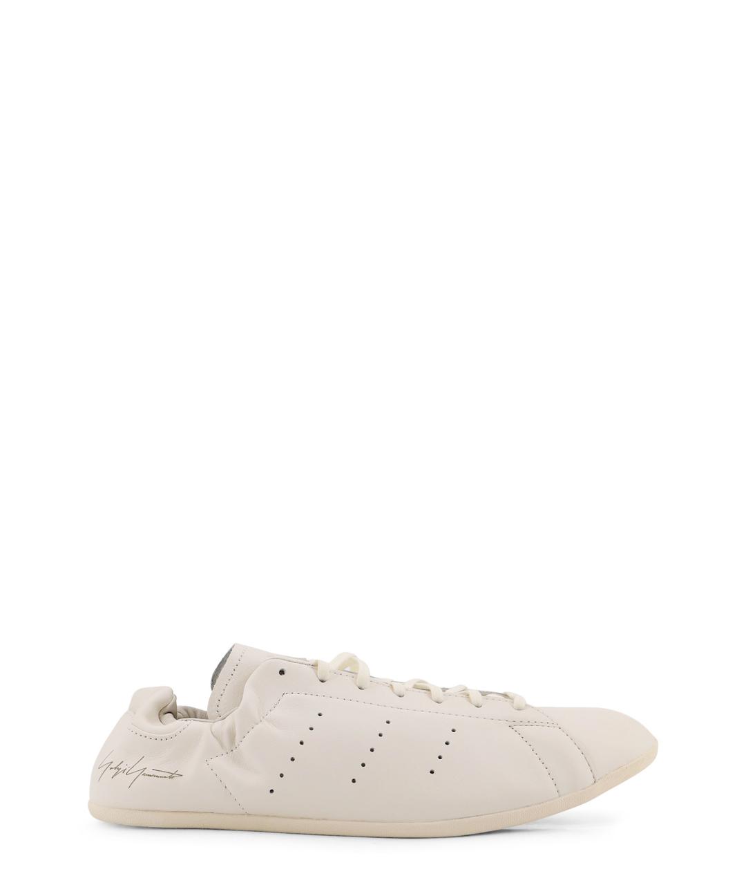 Y-3 Бежевые кожаные низкие кроссовки / кеды, фото 1