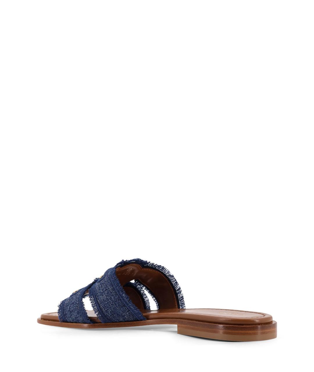 CELINE Синие текстильные шлепанцы, фото 3