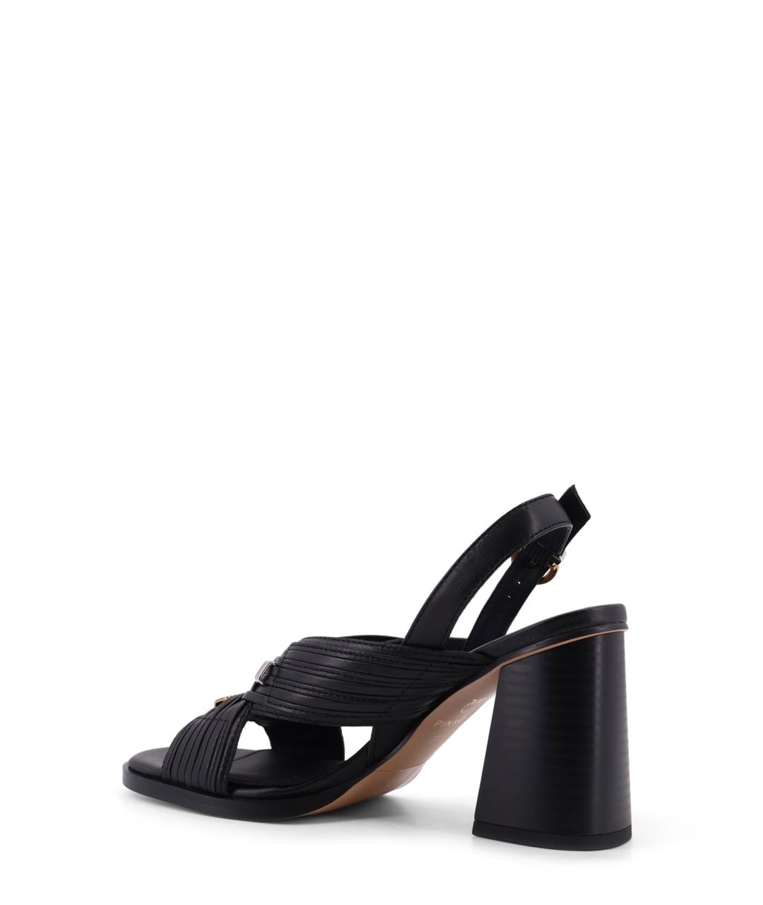 PINKO Черные кожаные босоножки, фото 3