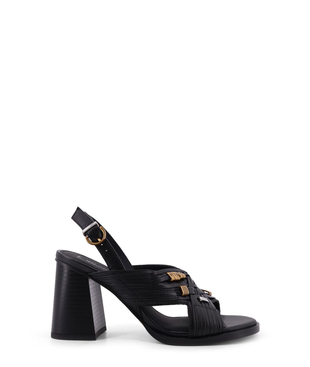 PINKO Черные кожаные босоножки, фото 1