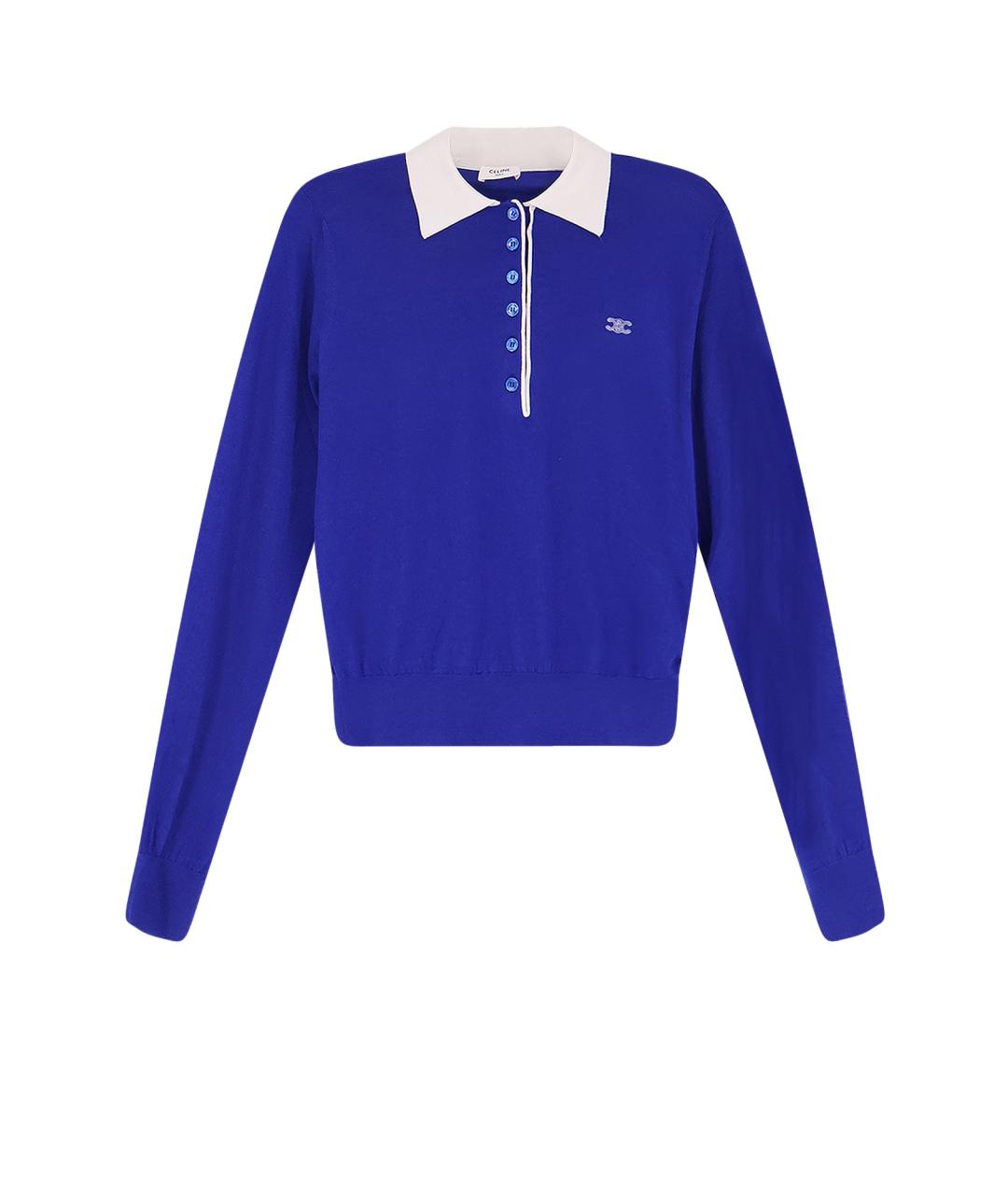 CELINE Синий кашемировый джемпер / свитер, фото 1