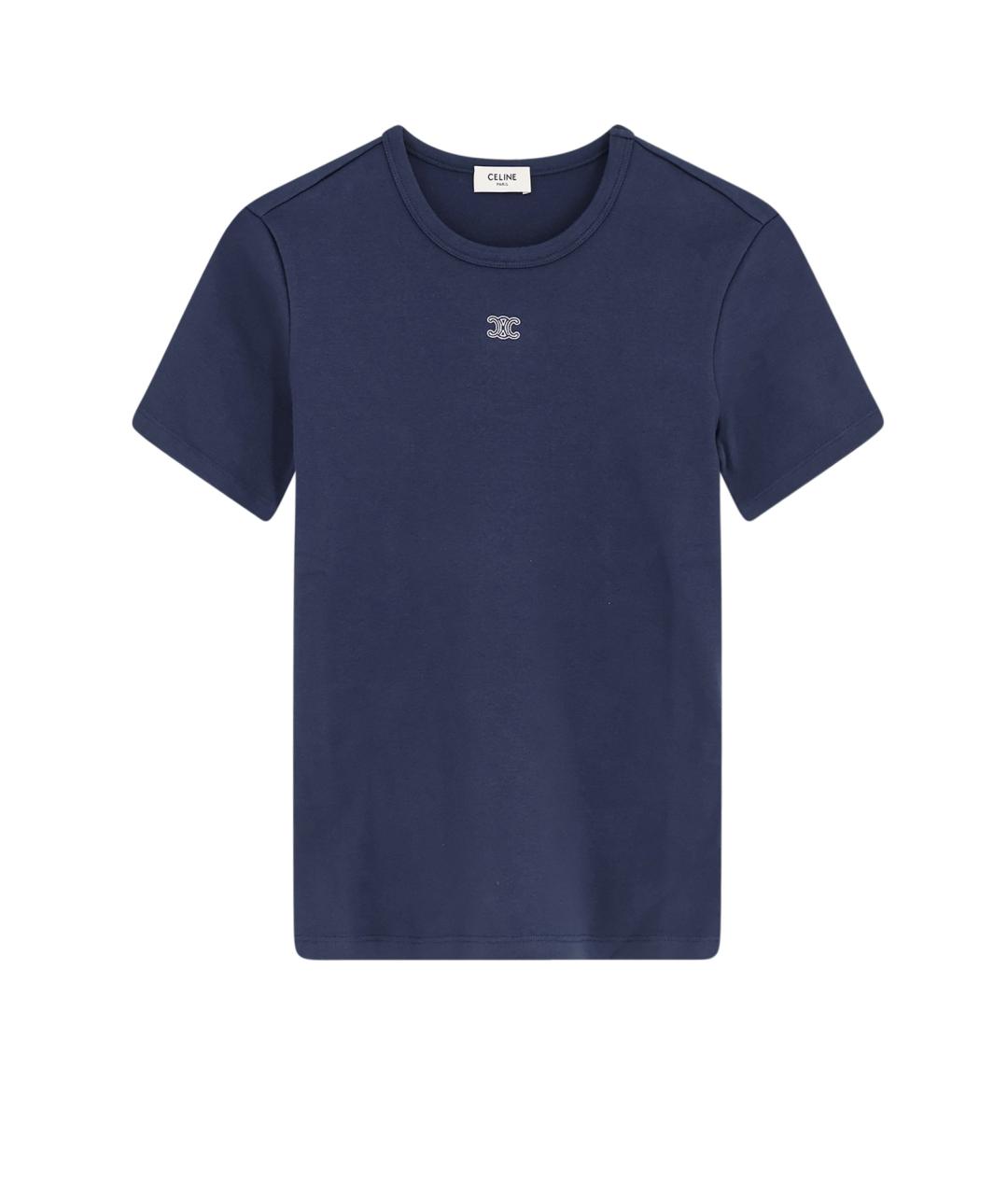 CELINE Синяя хлопковая футболка, фото 1