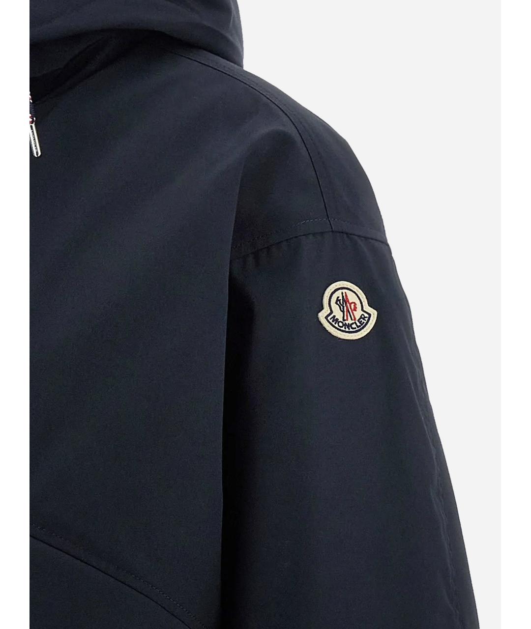 MONCLER Темно-синяя полиэстеровая куртка, фото 3
