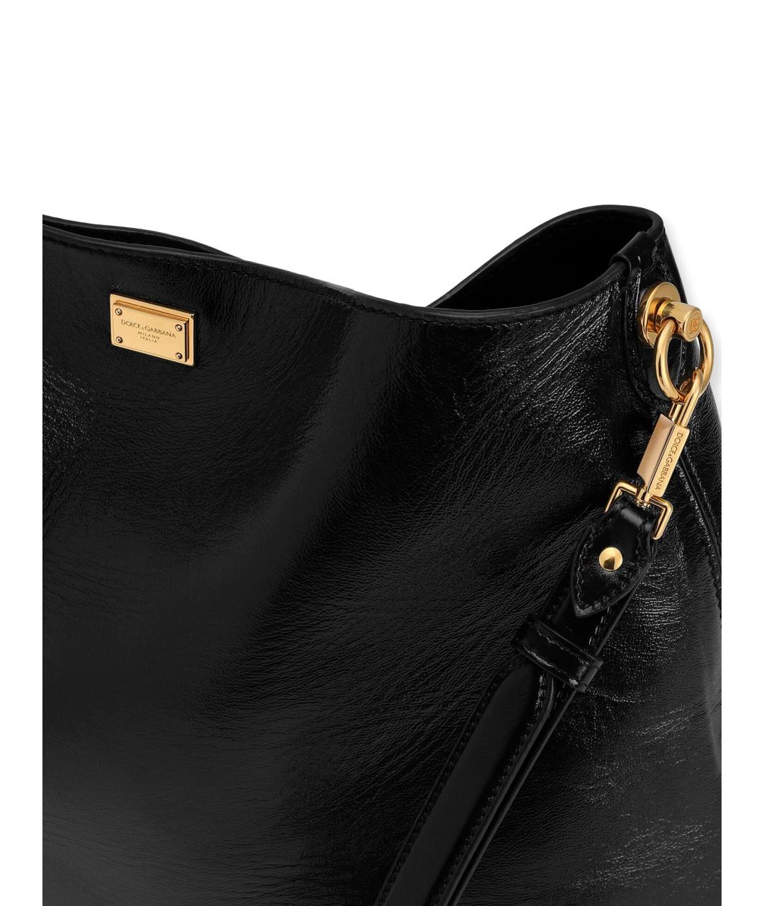 DOLCE&GABBANA Черная кожаная сумка через плечо, фото 5