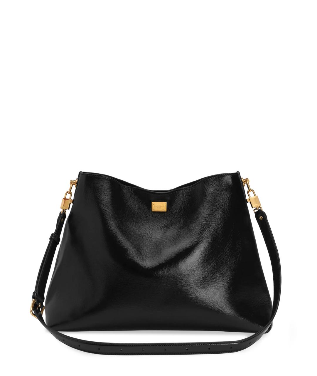 DOLCE&GABBANA Черная кожаная сумка через плечо, фото 1