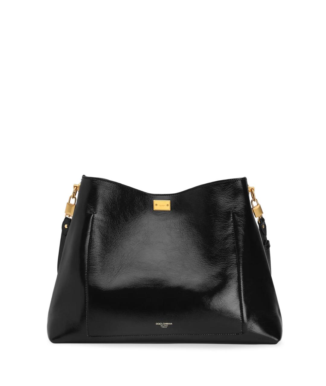 DOLCE&GABBANA Черная кожаная сумка через плечо, фото 2