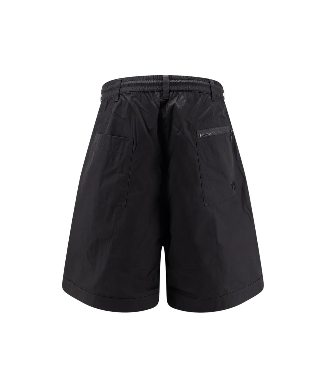 Y-3 Черные хлопковые шорты, фото 2
